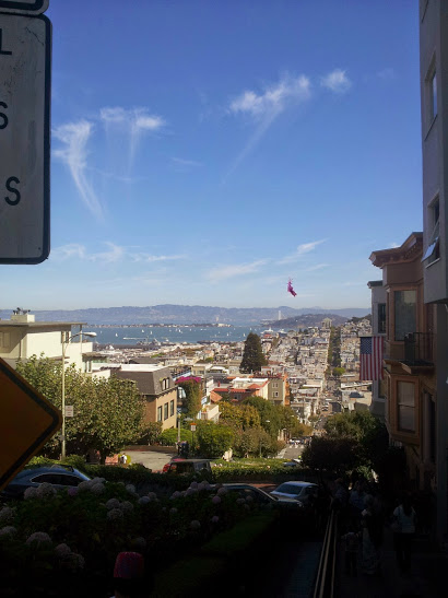 Lombard street in hilly San Francisco.